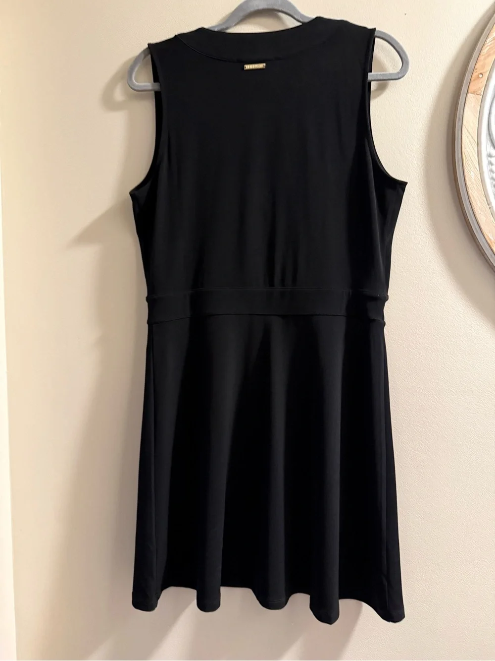 Michael Kors Black Sleeveless Stud-Trim Wrap Mini Dress